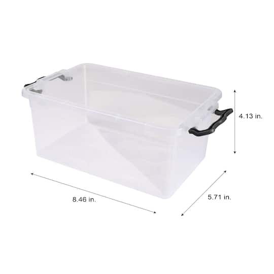Simplify 1.75L Clear Stackable Storage Bin with Handle